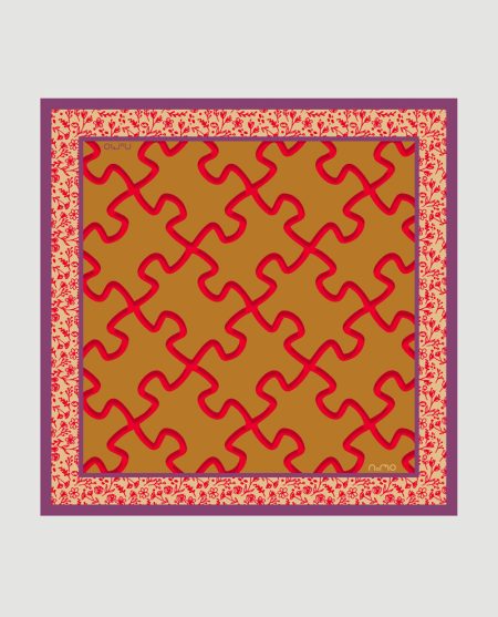 Carrè seta Puzzle Bidi Flor ciliegia