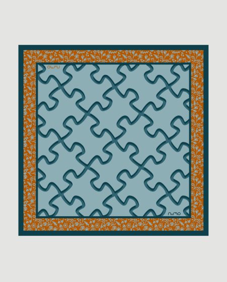 Carrè seta Puzzle Bidi Flor fiordaliso